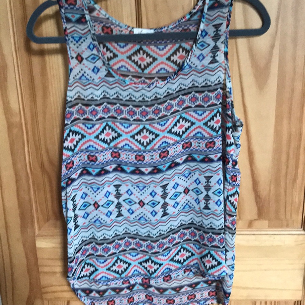 Sheer Aztec Printed Tank